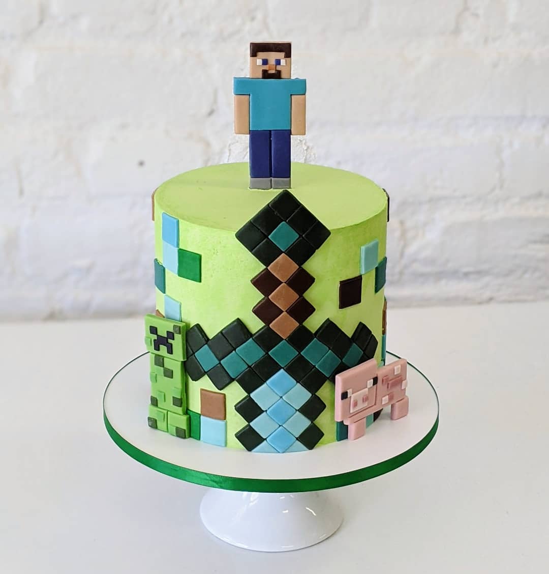 Minecraft Creeper Face Edible Icing Sheet Cake Decor Topper