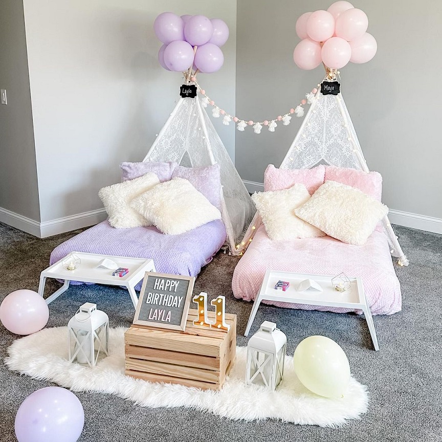 Sleepover Pajama Party Ideas - Perfect My Party - Girls Party Ideas