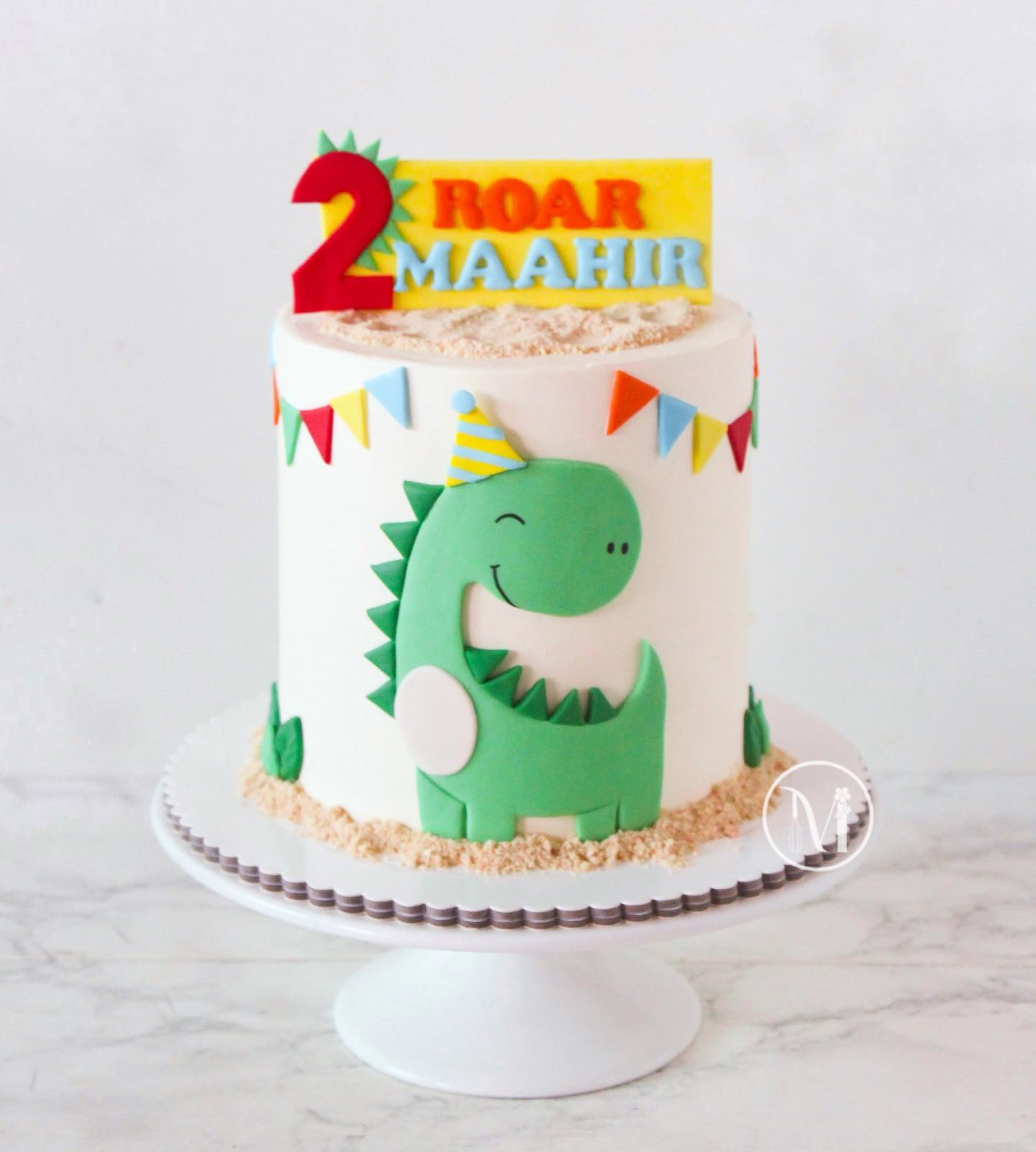 Jungle Forest Dinosaur Cake With Volcano