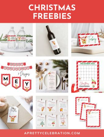 Festive Freebies Galore: Deck the Halls with Watercolored Christmas Delights! - A Pretty Celebration